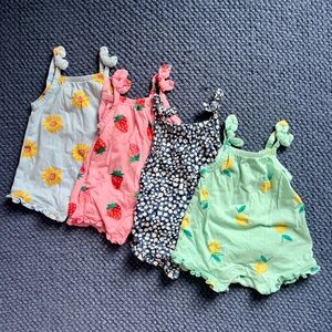 Old Navy Floral and Fruit Baby Rompers